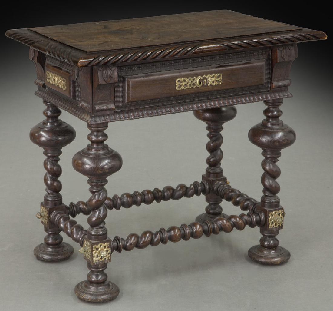 Portuguese carved wood occasional table, (1 of 8)