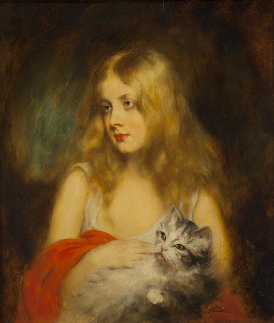 Rene Avigdor "A Little Blonde Lady" oil on (1 of 7)