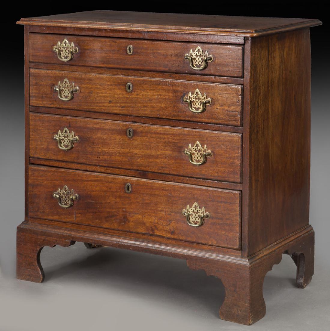 Small Federal period mahogany chest of 4-drawers (1 of 9)
