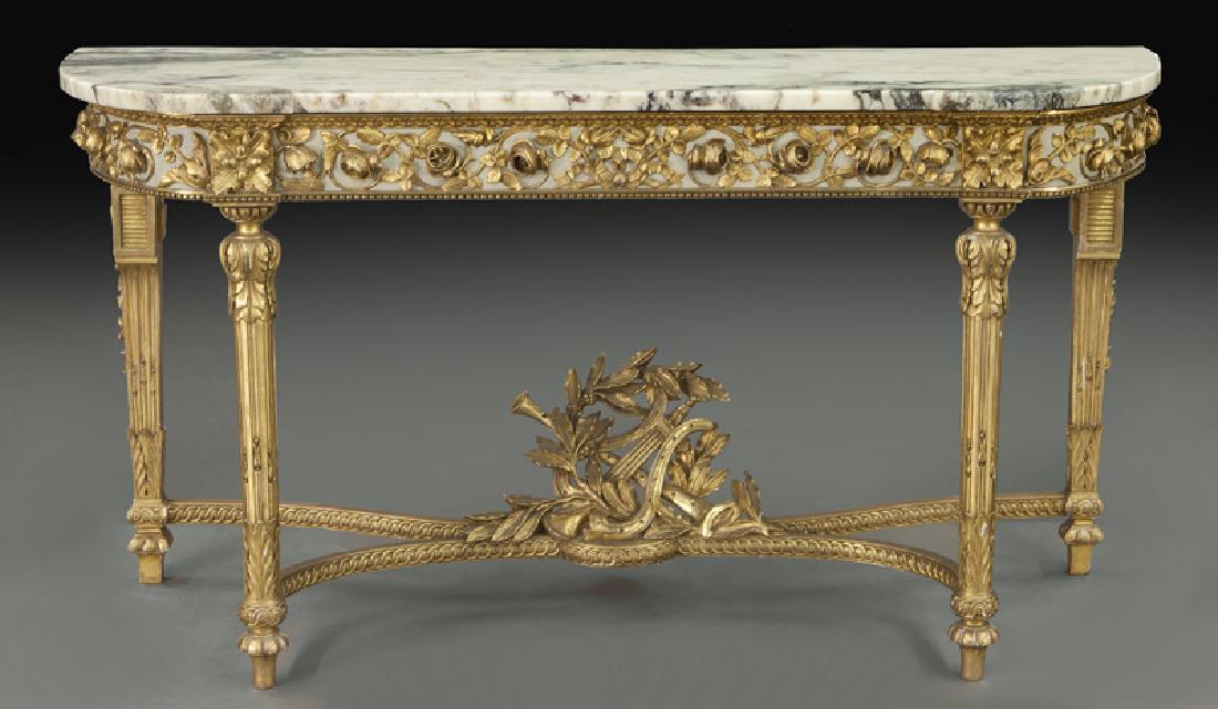 Louis XVI marble top console table, (1 of 9)