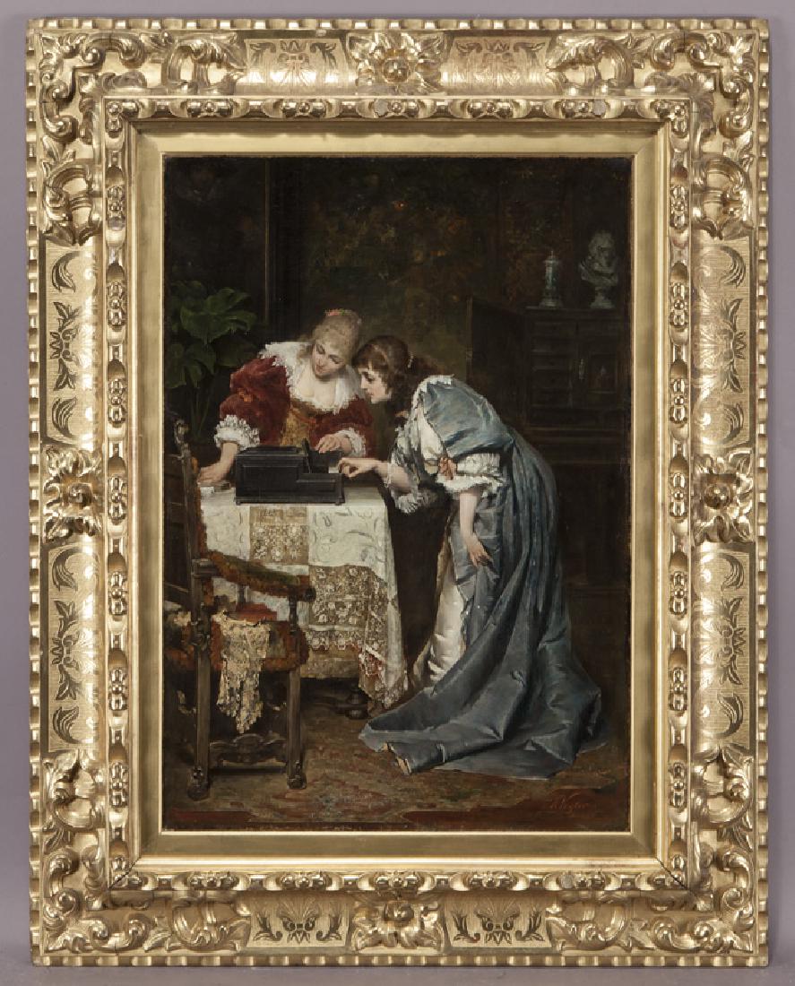 Hermann Vogler interior scene of two young ladies (1 of 6)