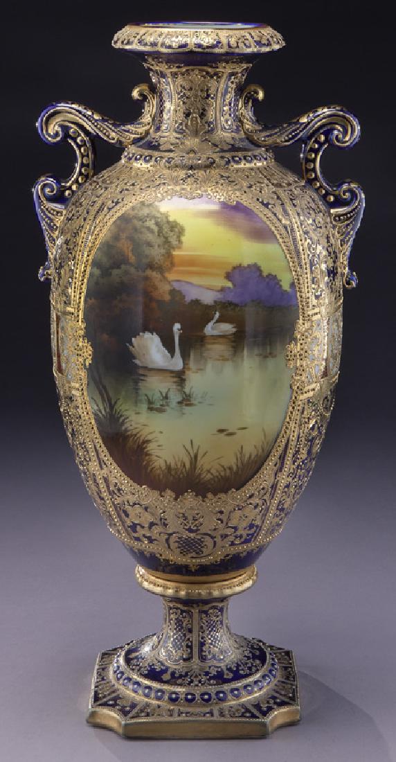Nippon Sevres-style cobalt vase (1 of 11)