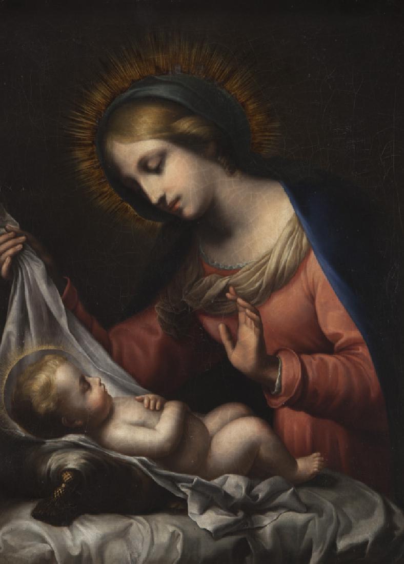 19th C. painting of Madonna and Child set in a (1 of 5)