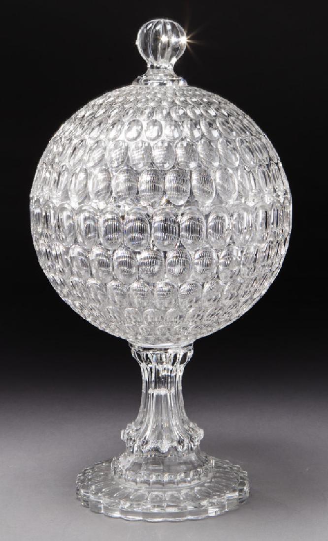 Colorless cut glass lidded sweetmeat bowl (1 of 7)