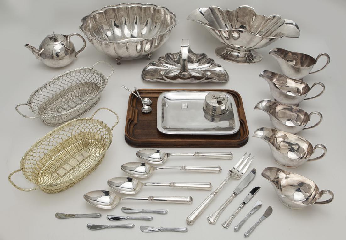 Group of sterling and silver plate table articles, (1 of 5)