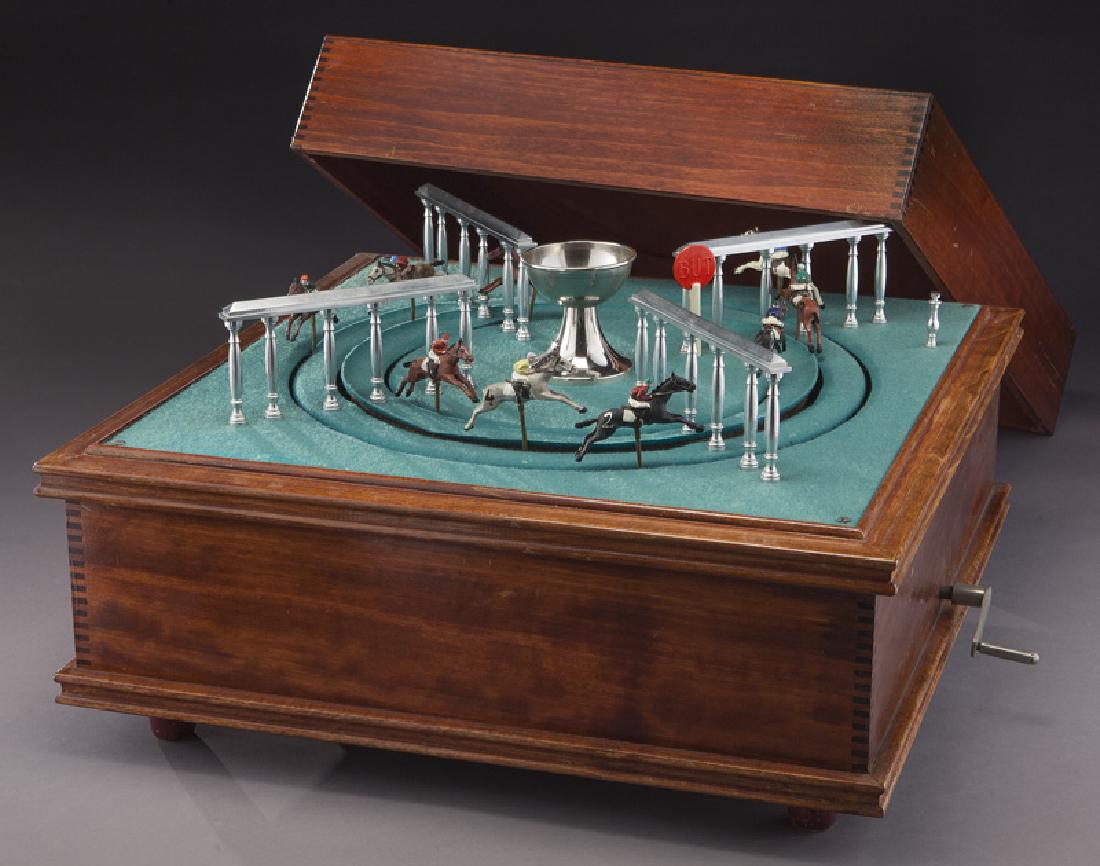French mechanical horse race game, (1 of 3)