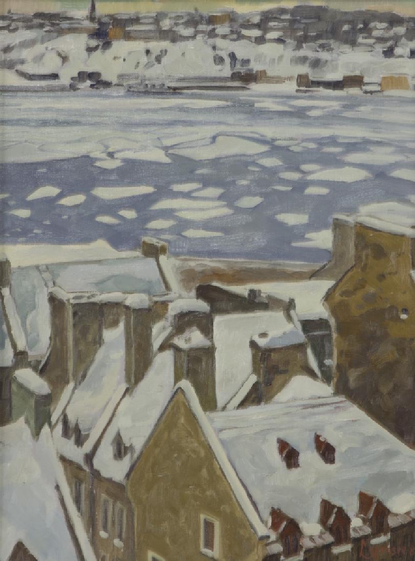 Michel Lapensée "Glace et Toits, Québec, Que" oil (1 of 4)
