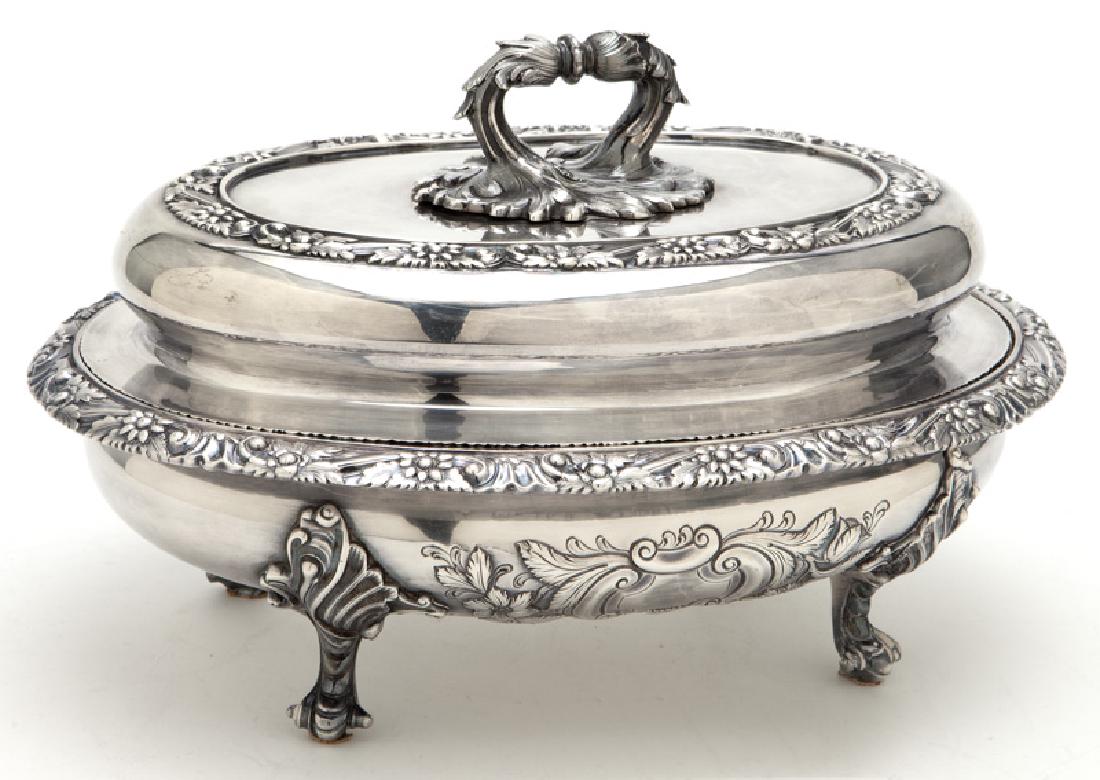 Bailey & Kitchen coin silver lidded tureen, (1 of 5)