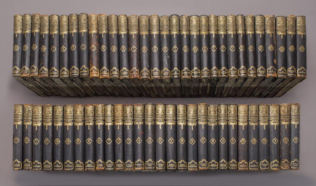 (58) Leather volumes with marbled edges, panels (1 of 2)