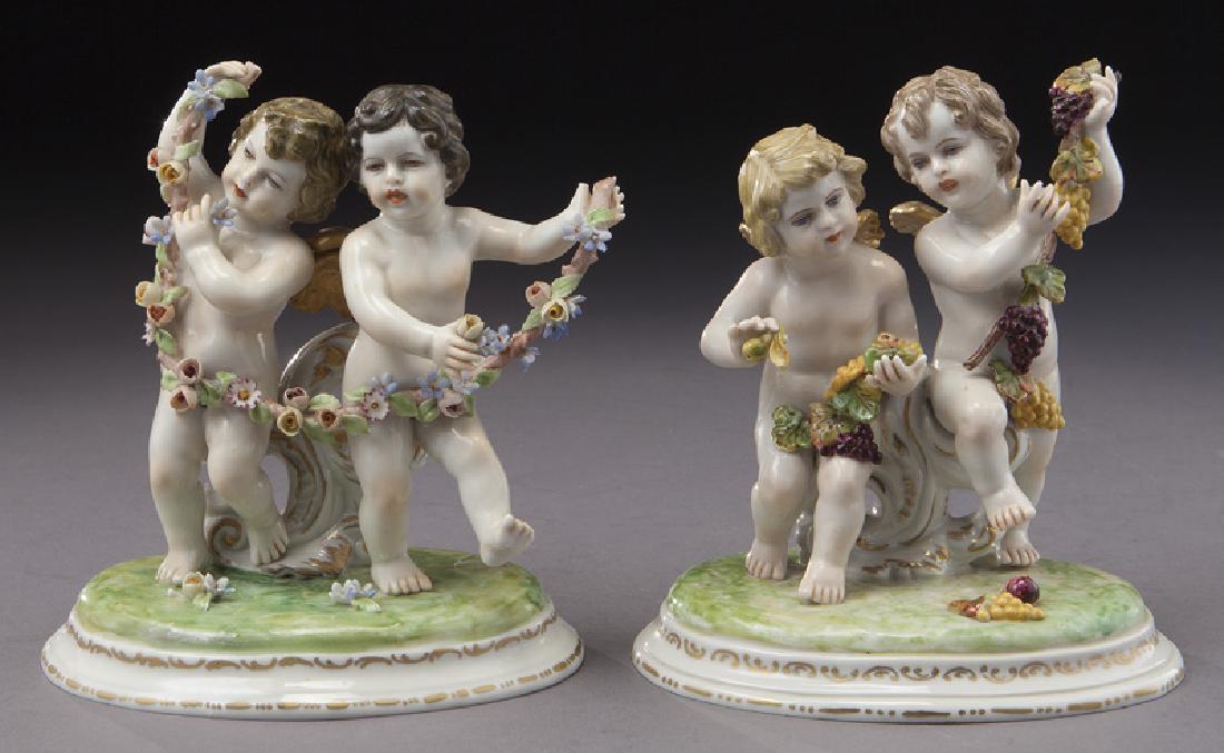 (2) Dresden porcelain figural groupings (1 of 2)