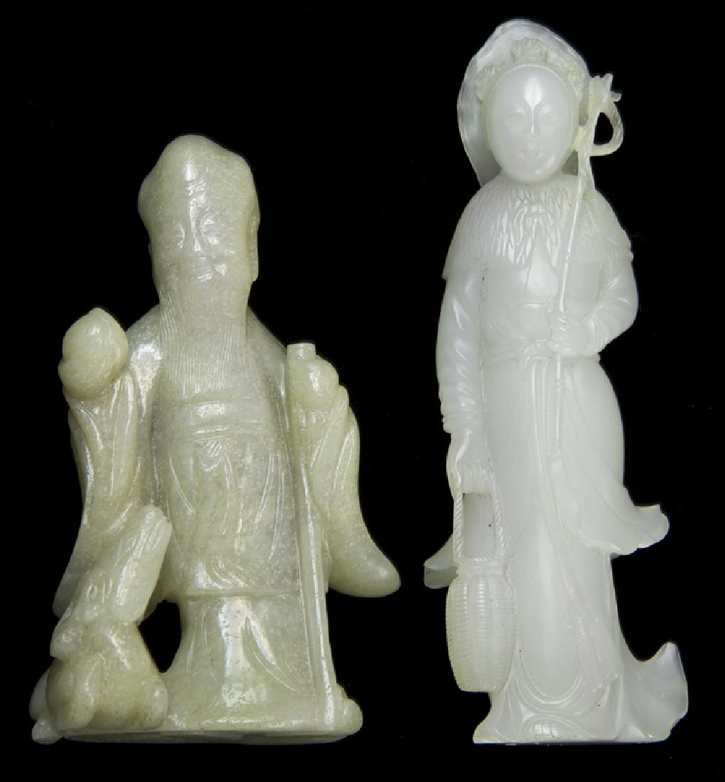(2) Chinese late Qing - early Republic carved jade (1 of 2)