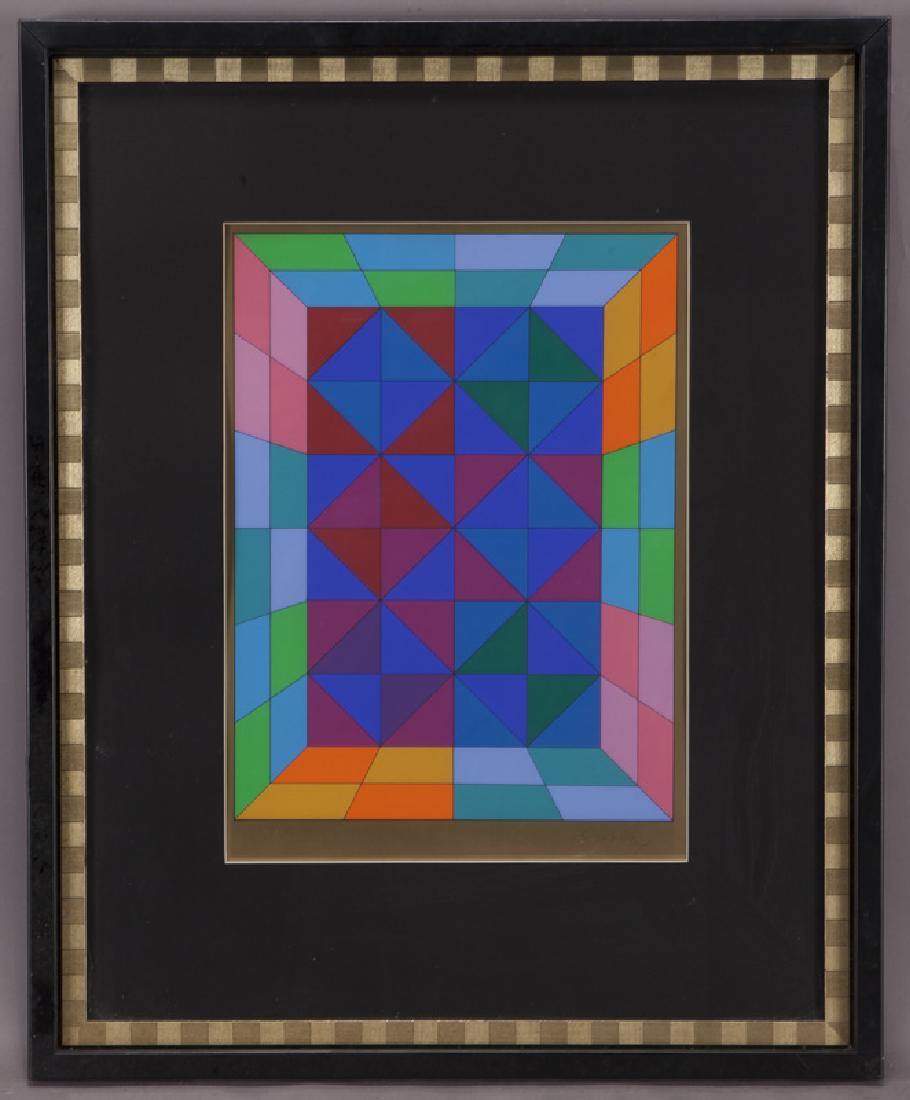 Victor Vasarely "Kapolna" color silkscreen. Signed (1 of 5)