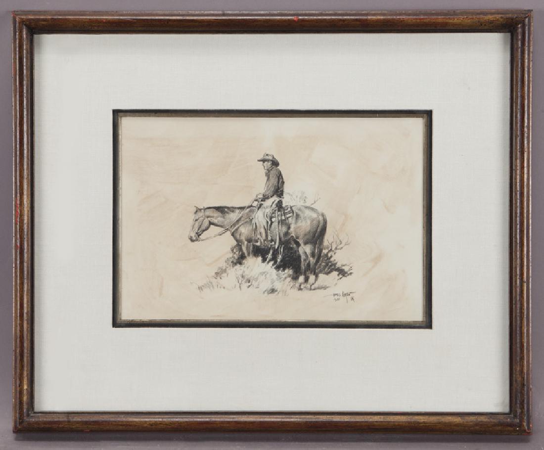 James Boren "Untitled (Cowboy on horse)" charcoal (1 of 4)