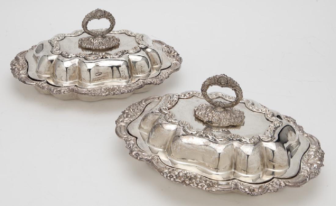 Pr. John Pound & Co. silverplate lidded tureens. (1 of 4)