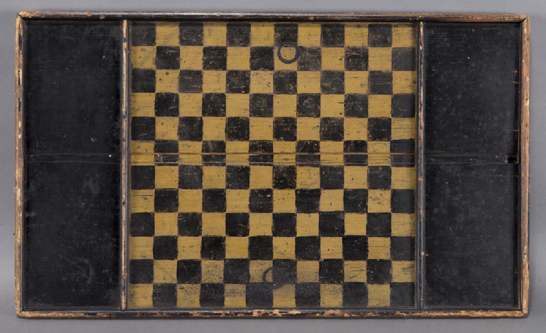 American painted wood checkerboard. (1 of 3)