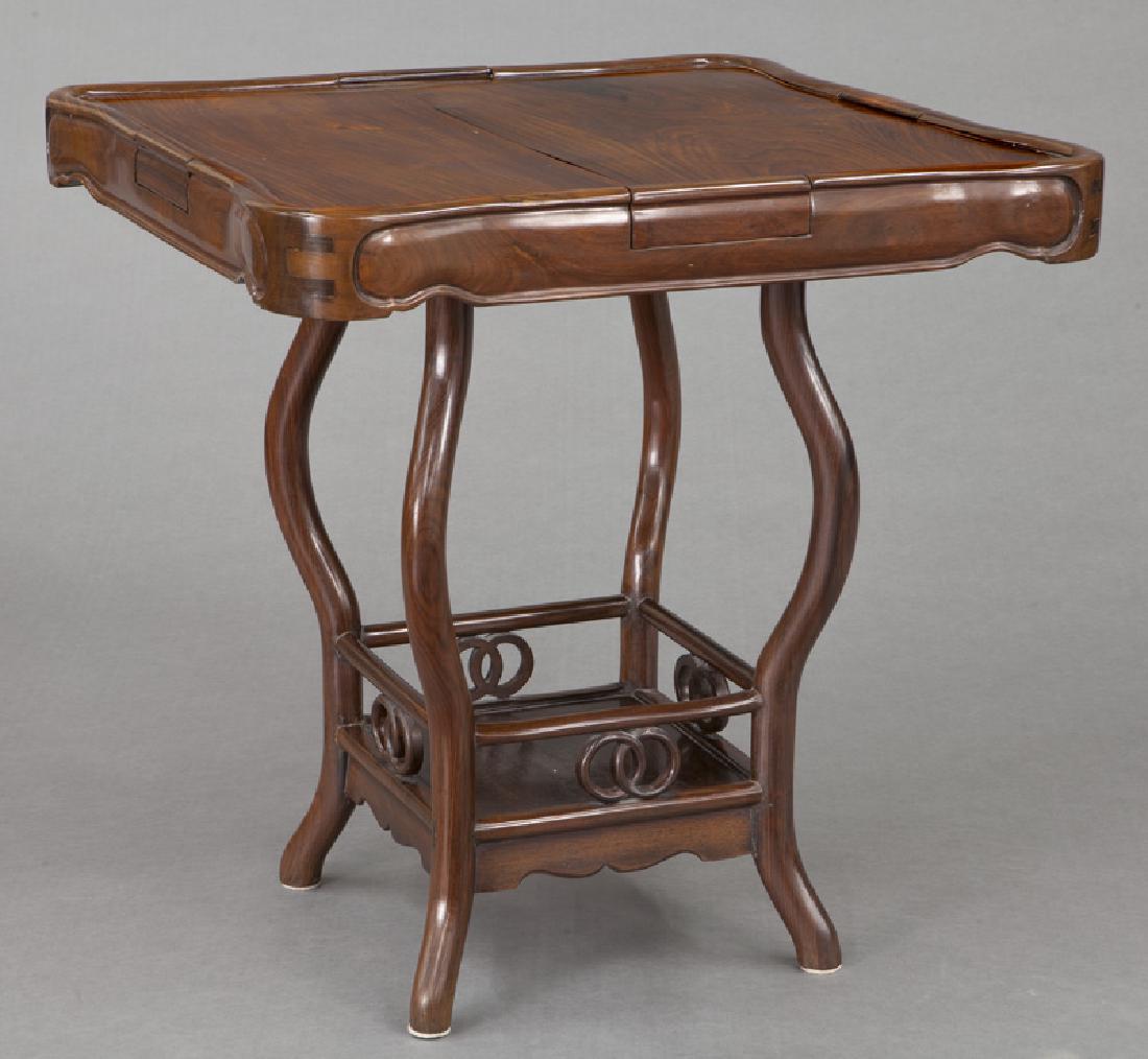 Chinese rosewood majong table with (1 of 5)