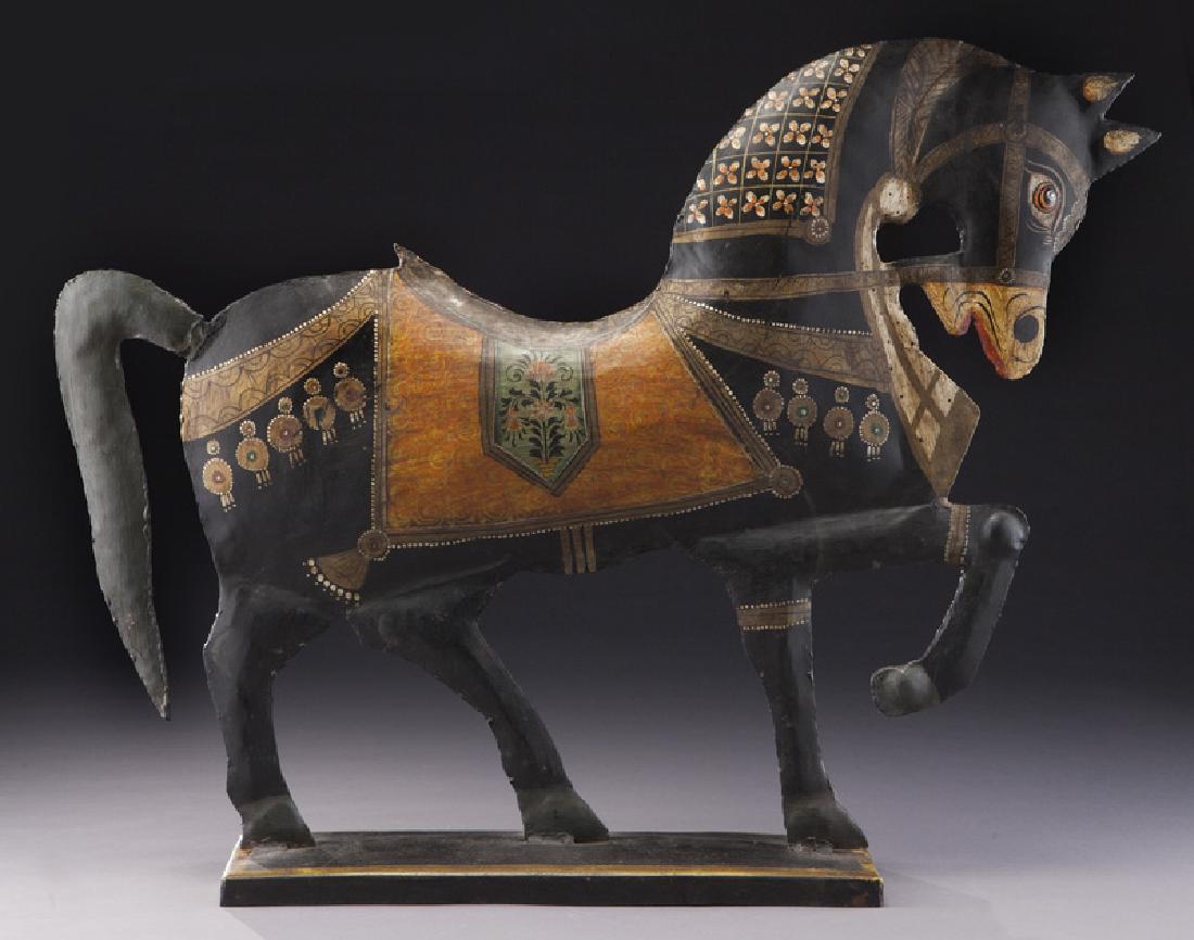Polychrome metal horse (1 of 5)