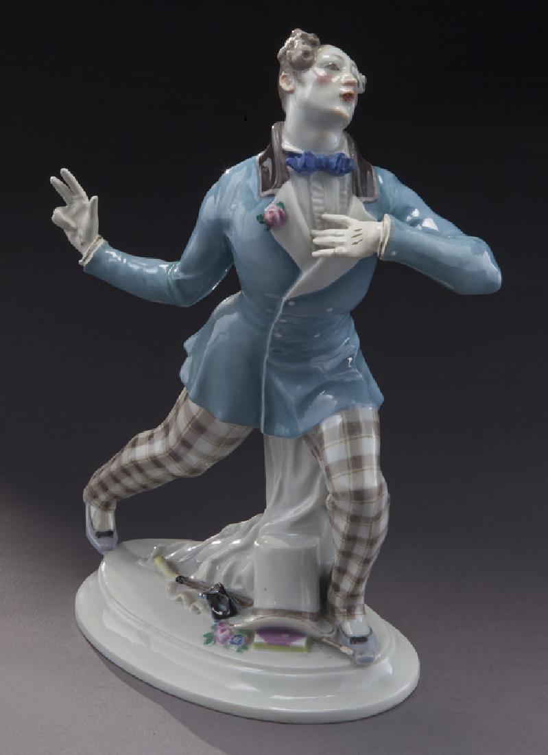 Meissen "Russian Ballet Dancer Eusebius",: Meissen "Russian Ballet Dancer Eusebius", designed by Paul Scheurich c. 2011, with blue crossed swords mark. 9"H, Circa - 2011.