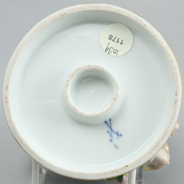 A Meissen porcelain Snowball covered ink well - 3