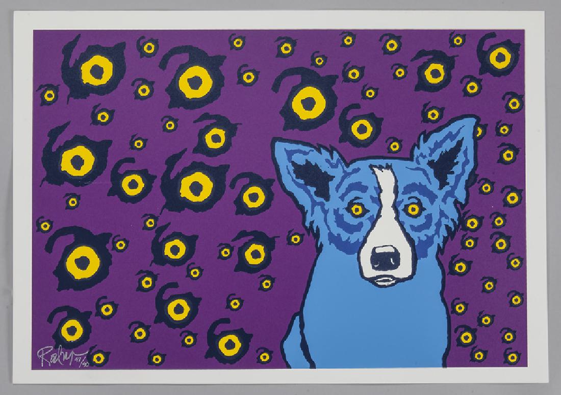 George Rodrigue "I See You, You See Me": George Rodrigue "I See You, You See Me" silkscreen, 1993. Signed and numbered lower left, "Rodrigue 47/90". Image: 16"H x 23.25"W; Sheet: 17.75"H x 25.125"W. George Rodrigue (American, 1944–2013).
