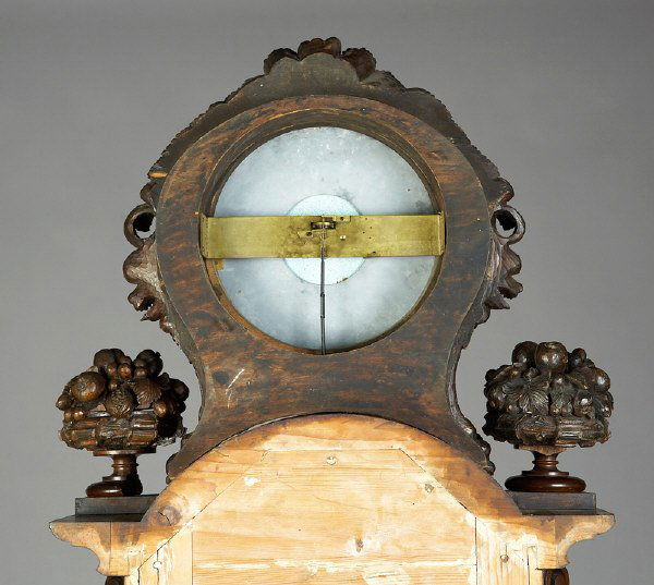 177 Vienna floor regulator clock with brass inlay, Lot 177