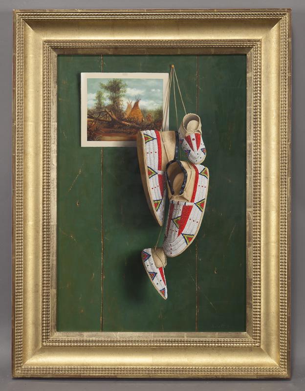 William Acheff "Family Colors" oil on canvas,: William Acheff "Family Colors" oil on canvas, 2011. Signed and date lower right, "Acheff 2011". Canvas: 26"H x 18"W; Frame: 33"H x 25"W. PROVENACE: Prix de West Exhibition and Sale. William Acheff (Am