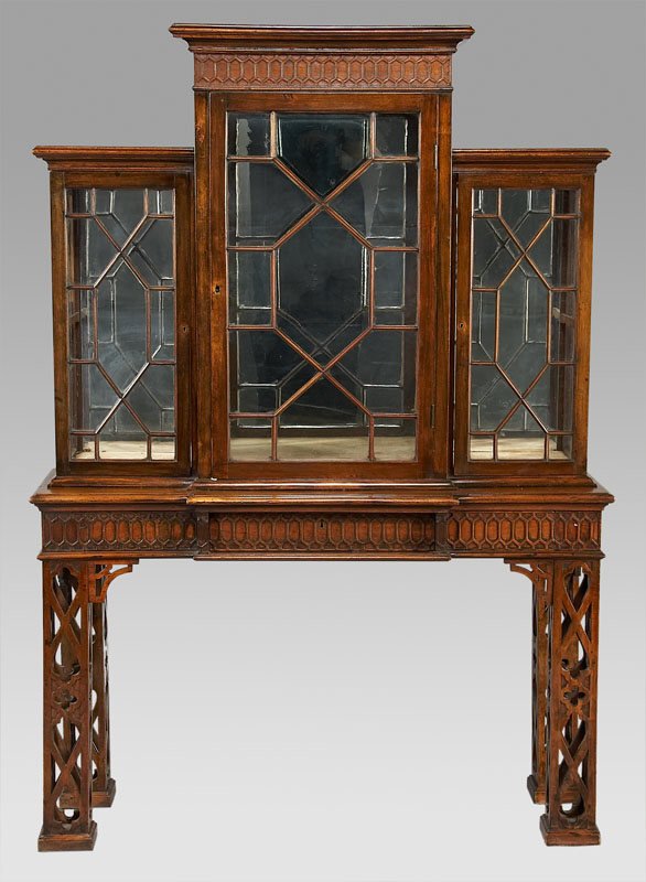 Chinese Chippendale style display cabinet on