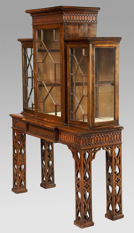 Chinese Chippendale style display cabinet on - 2