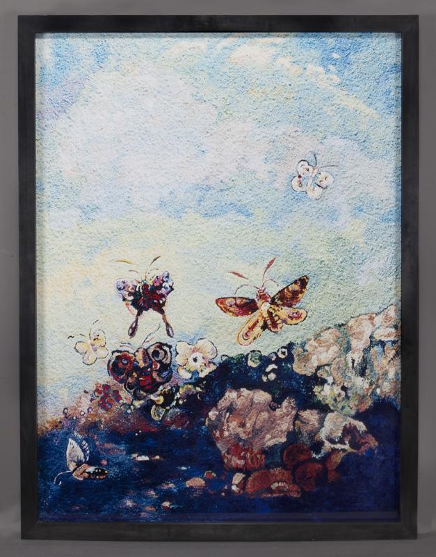 Vik Muniz "Butterflies, after Odilon Redon (from: Vik Muniz "Butterflies, after Odilon Redon (from Pictures of Pigment)" digital c-print, 2006. Signed and dated on affixed label to verso "Vik Muniz / 2006". Edition: 3/6. Image: 50"H x 40"W; Frame: 56
