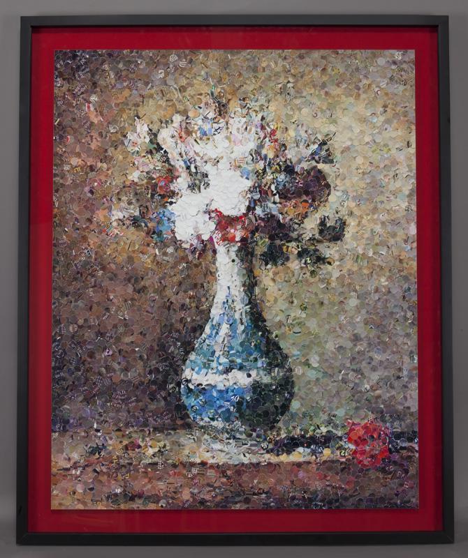 Vik Muniz "Flowers in Blue and White Vase, after: Vik Muniz "Flowers in Blue and White Vase, after Chardin (from Pictures of Magazine)" digital c-print, 2005. Signed and dated on affixed label to verso "Vik Muniz 2005". Edition: AP 3/4. Image: 50"H x