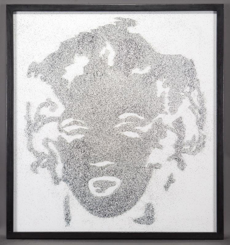 Vik Muniz "Reversal Grey Marilyn (from Pictures of: Vik Muniz "Reversal Grey Marilyn (from Pictures of Diamond Dust)" Cibachrome print, 2003. Signed and dated on affixed label to verso "Vik Muniz 2003". Edition: 4/5. Image: 39.76"H x 36.61"W; Frame: 41