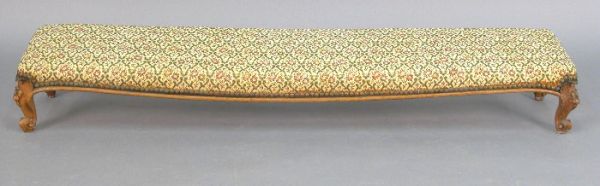 French walnut kneeling bench with nailhead