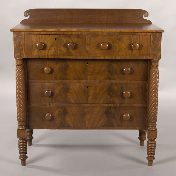 American Empire mahogany chest of drawers