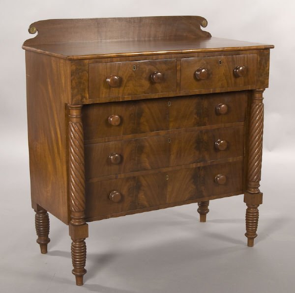 American Empire mahogany chest of drawers - 2