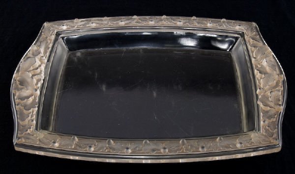 French R. Lalique "Chene" glass tray
