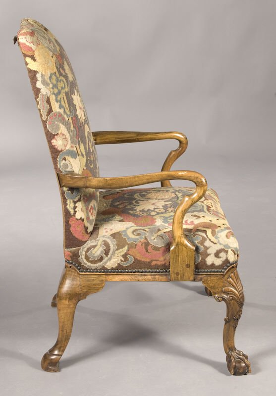 George III style walnut upholster armchair - 2