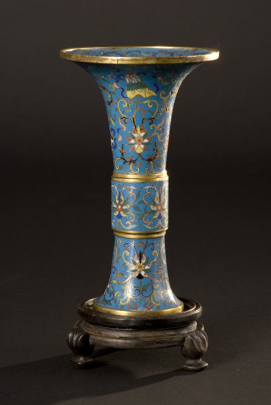 Chinese Qing Dynasty cloisonne gu vase