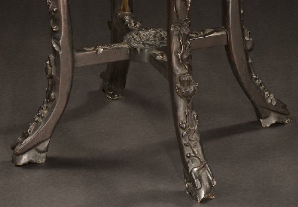 (3) Chinese carved rosewood stands - 4