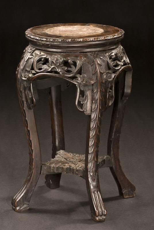 (3) Chinese carved rosewood stands - 5