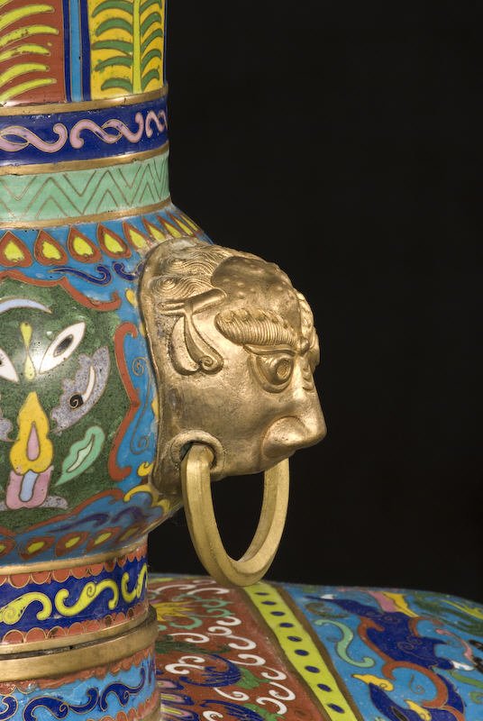 Pr. Chinese cloisonne elephant figures - 3