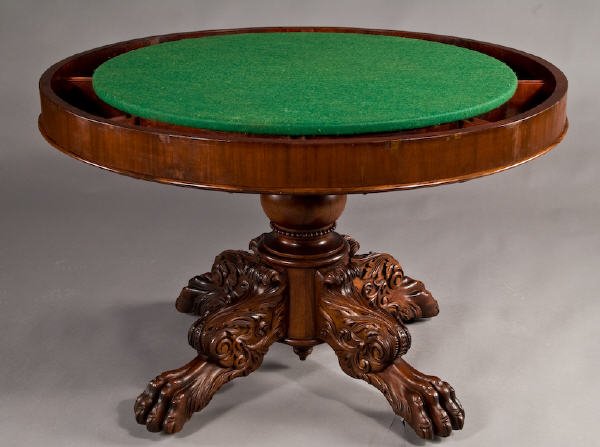American Victorian mahogany veneered game table - 2