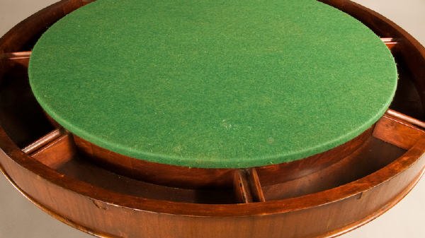 American Victorian mahogany veneered game table - 3