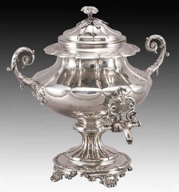 Georgian Old Sheffield silver plate hot water urn