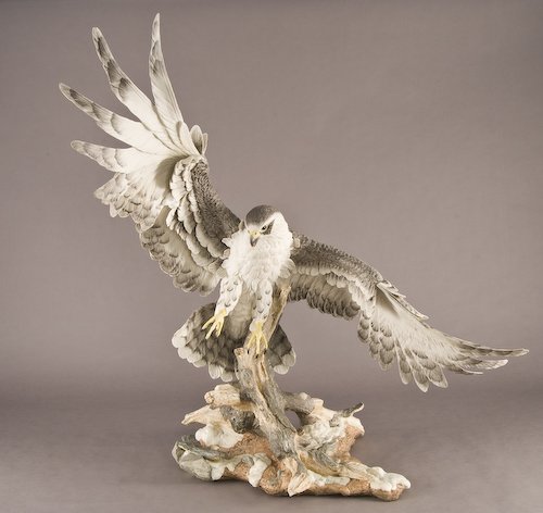 American Boehm bisque porcelain falcon sculpture