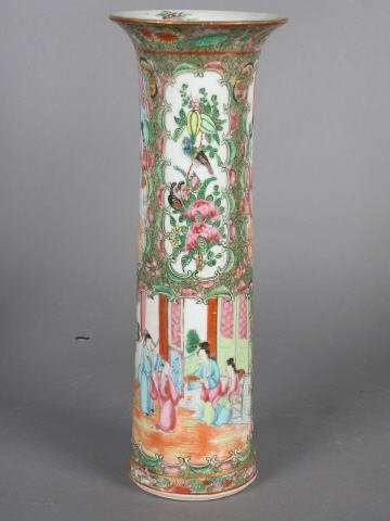 Pair Chinese Mandarin Rose vases - 2