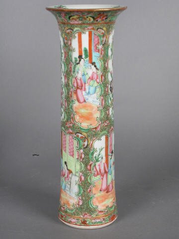 Pair Chinese Mandarin Rose vases - 3
