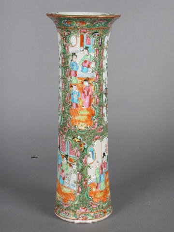 Pair Chinese Mandarin Rose vases - 5