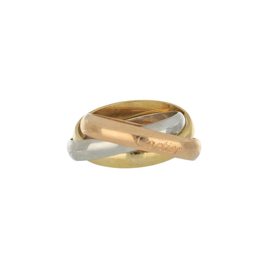 Estate Classic Vintage Cartier 18K Tri-Color Gold: Estate Classic Vintage Cartier 18K Tri-Color Gold trinity band. Size: 51-5.75. Circa - 1990.