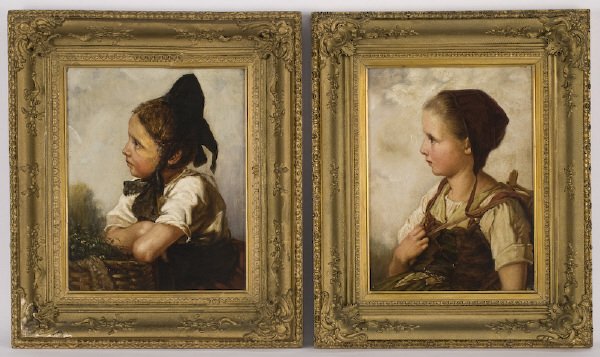 Pr. English school portrait oil paintings