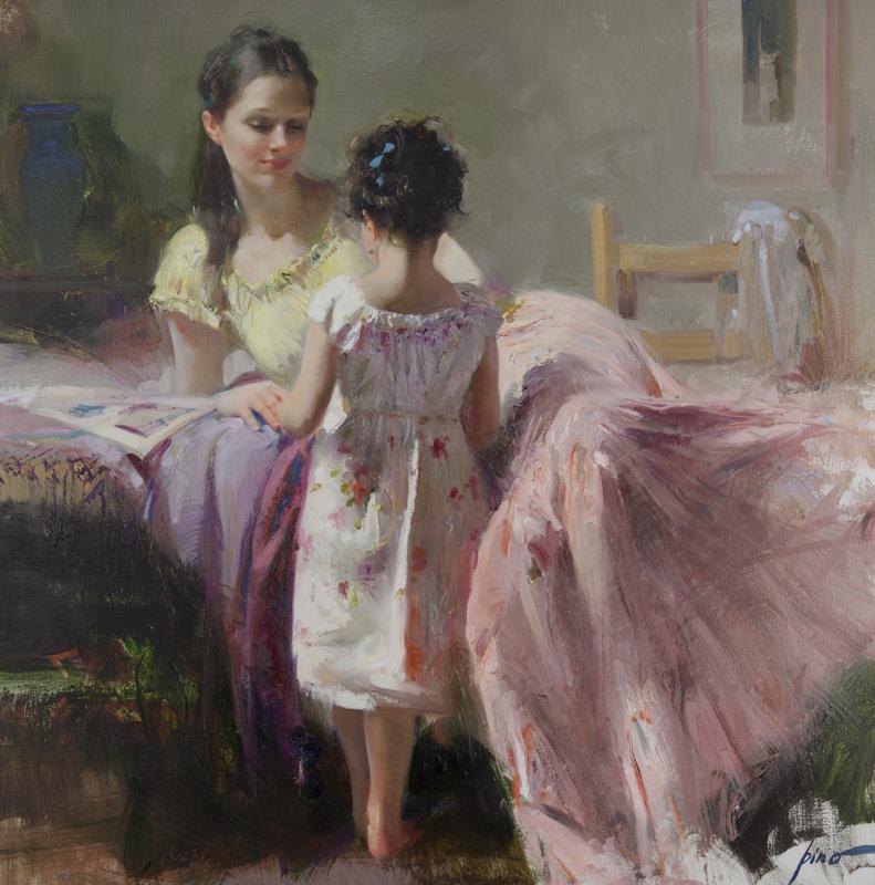 Giuseppe D'Angelico Pino "Untitled" oil on canvas,: Signed lower right, "Pino". Canvas: 40"H x 40"W; Frame: 50"H x 50"W. Giuseppe D'Angelico Pino (American/Italian, 1939-2010).